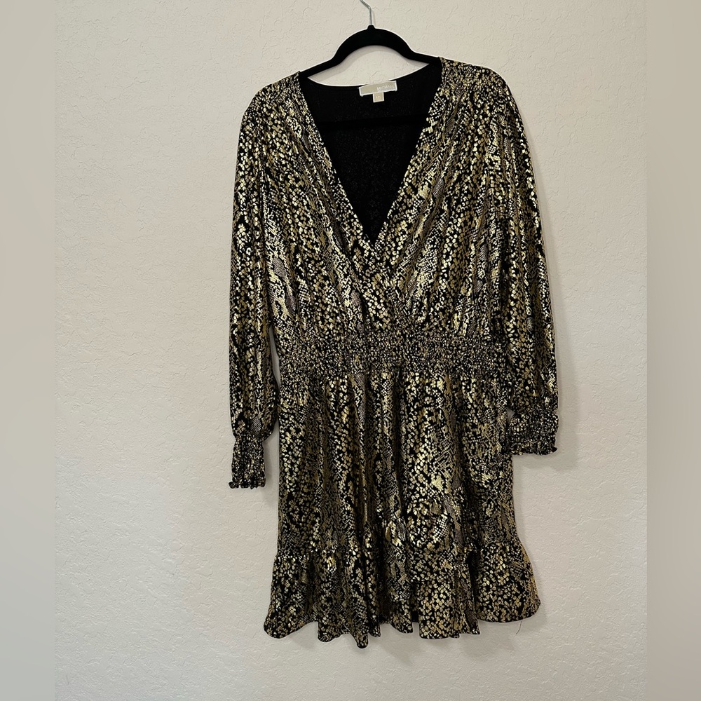 Michael Kors metallic gold dress